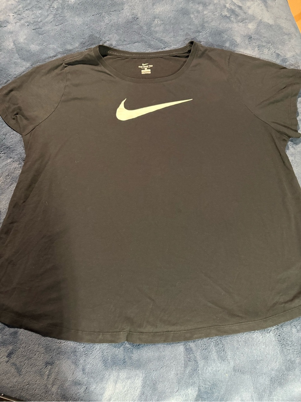 Unisex Nike Black Short Sleeve Tee with White Swoosh